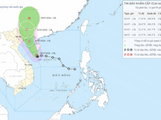 TIN BÃO KHẨN CẤP (Cơn bão số 01)